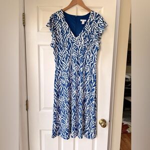 🌸 LONDON TIMES Women's Ruffled-Sleeve Midi Dress